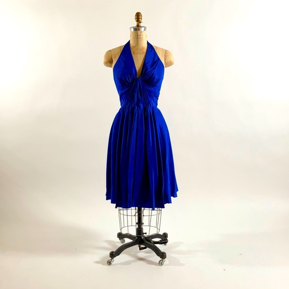 carmen marc valvo halter dress Fuchsia Ruffle Halter Dress